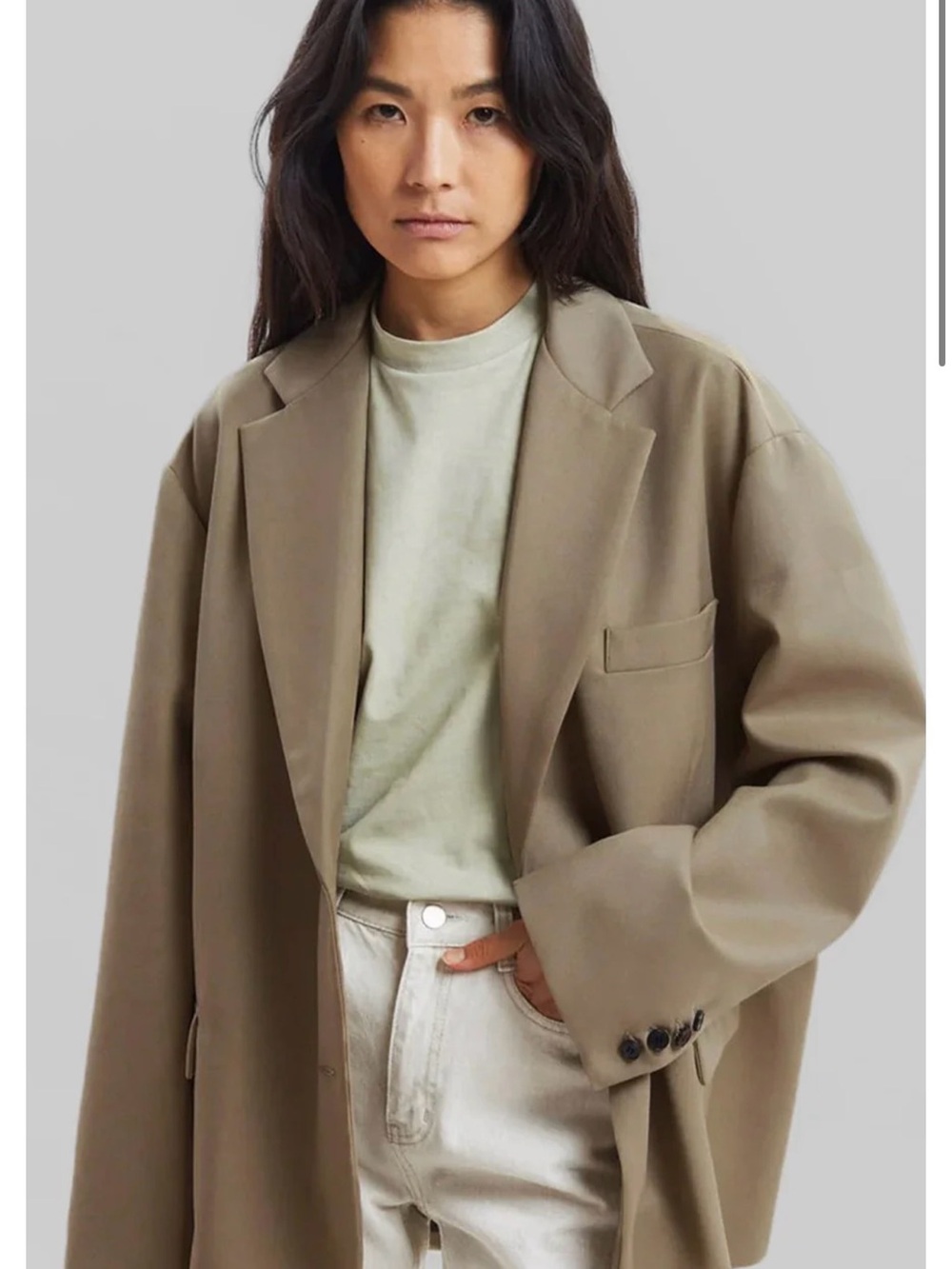 FRANKIE OVERSIZED BOYFRIEND BLAZER - DESERT TAUPE